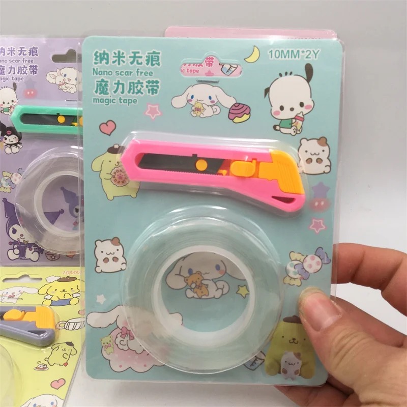 KIT CINTA DOBLE FAZ TRANSPARENTE + MINI CÚTER