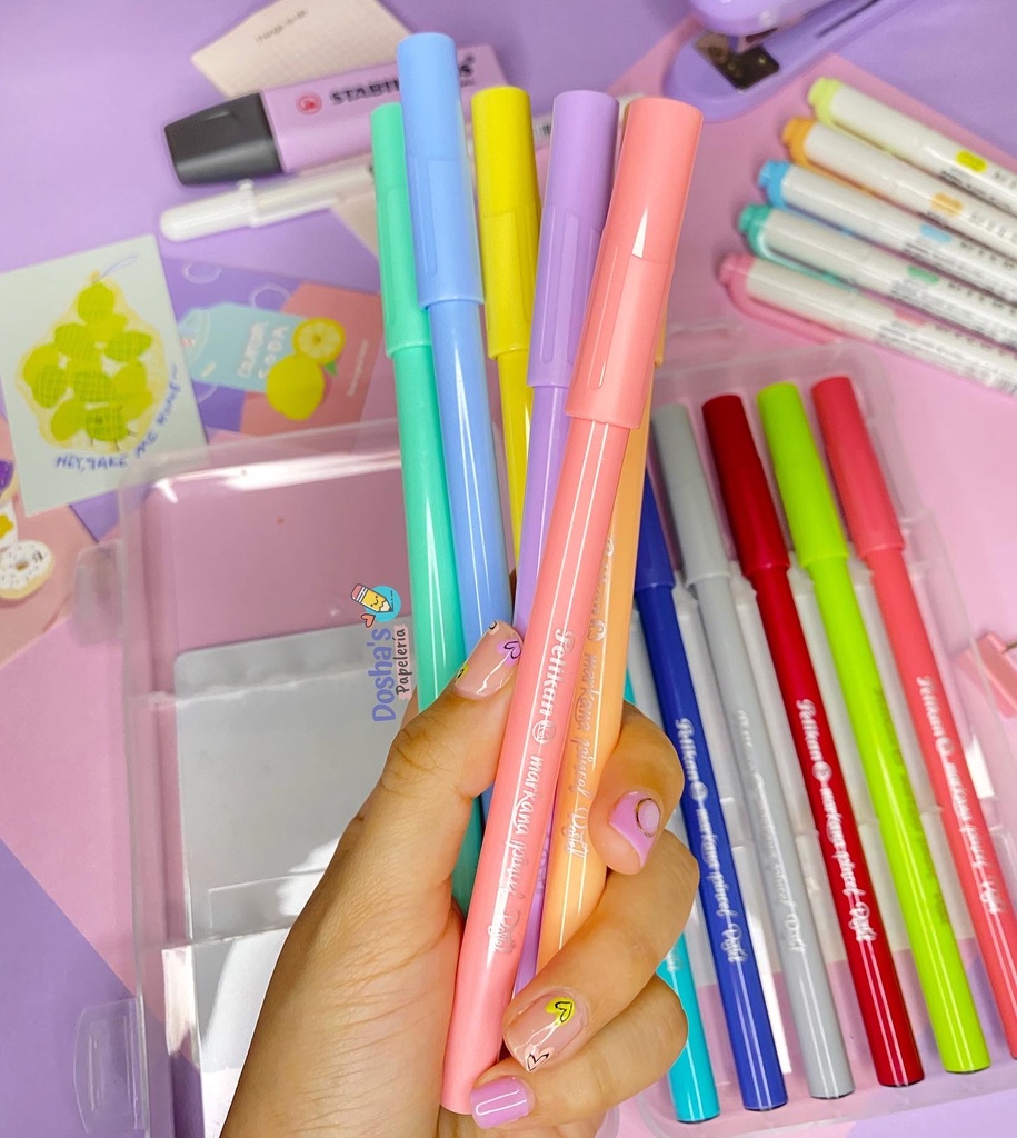 PLUMONES PELIKAN PUNTA PINCEL PASTEL X12