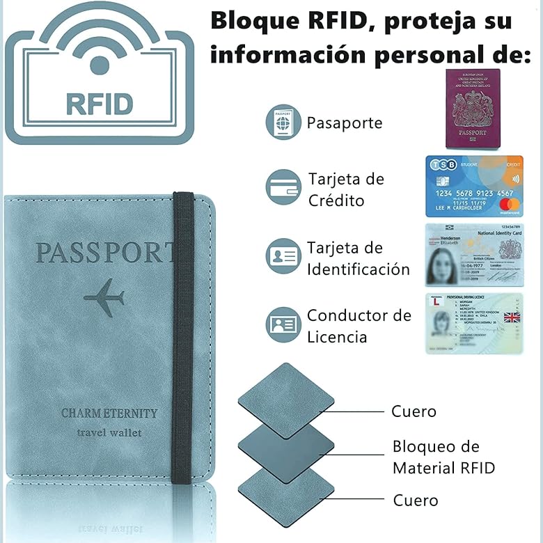 PORTA PASAPORTE CON BLOQUEO DE SCANER TC