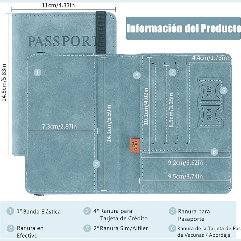 PORTA PASAPORTE CON BLOQUEO DE SCANER TC