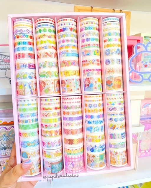 CAJA DE WASHI TAPE CUTE X100