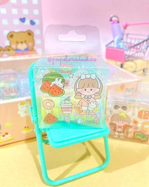 SET MINI WASHI TAPE + DISPENSADOR Y STCIKERS