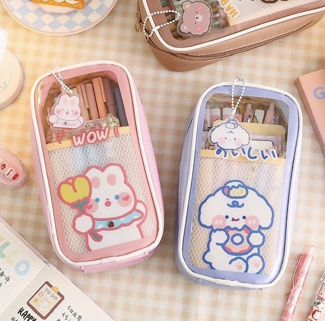 CARTUCHERA BEAR KAWAII CON LLAVERO