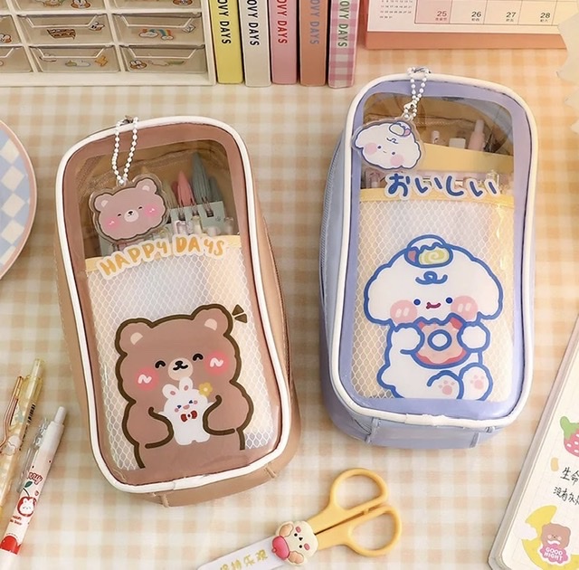 CARTUCHERA BEAR KAWAII CON LLAVERO