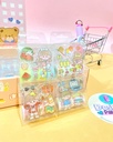 SET MINI WASHI TAPE + DISPENSADOR Y STCIKERS