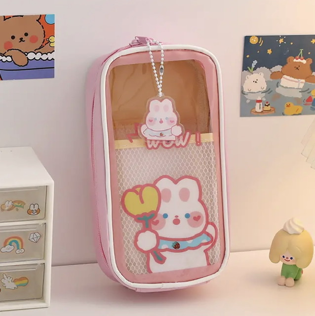 CARTUCHERA BEAR KAWAII CON LLAVERO