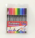 MARCADORES DOBLE PUNTA PINCEL PRIMAVERA X12