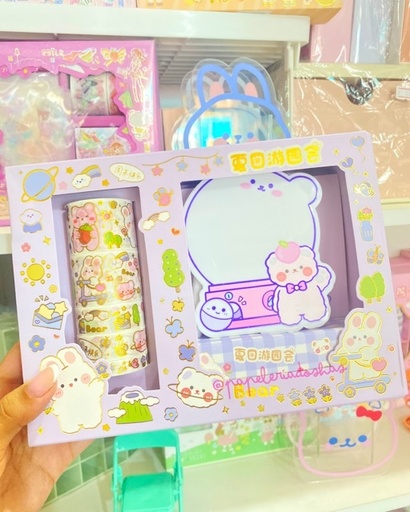 CAJA DE WASHI TAPE Y MINI PIZARRA