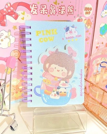 MINI LIBRETA PINK COW