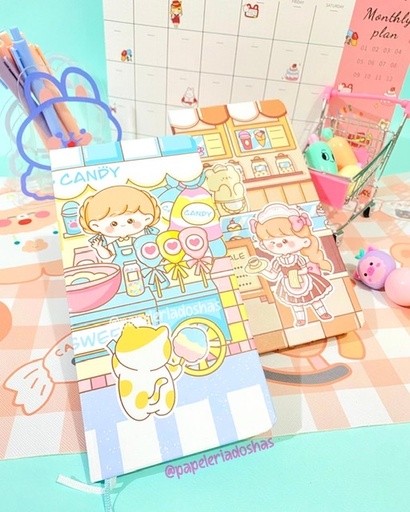 LIBRETA KAWAII SWEET CUADROS