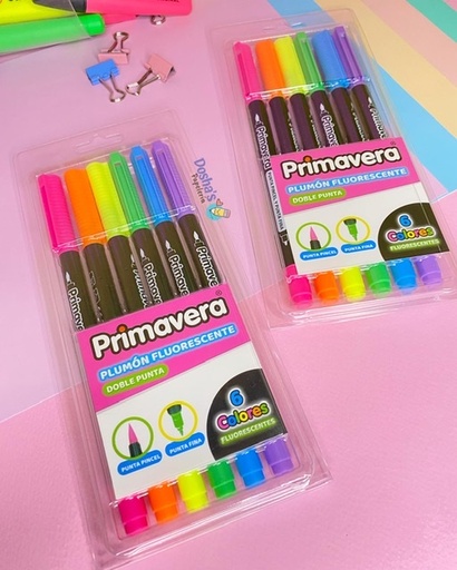 MARCADORES PUNTA PINCEL PRIMAVERA NEÓN