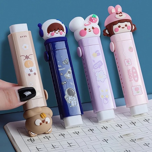SET BORRADOR RETRACTIL CON REPUESTO KAWAII