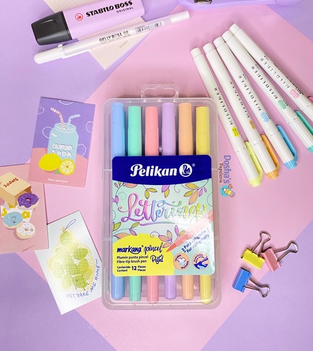 PLUMONES PELIKAN PUNTA PINCEL PASTEL X12