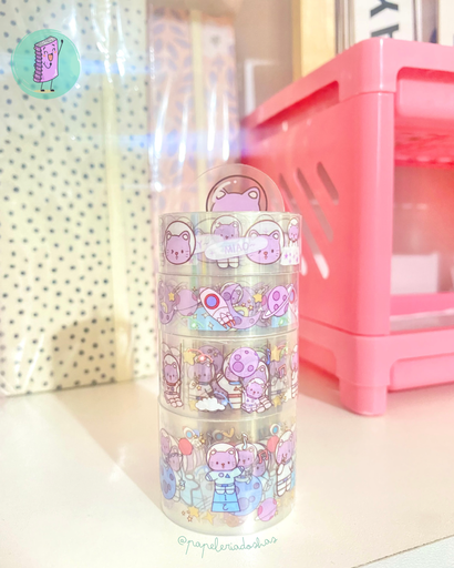 WASHI TAPE TRANSPARENTE CUTE ASTRONAUT SERIES